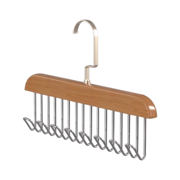 Multi-Hook Hanger for Closet with 8 Hooks - Brown