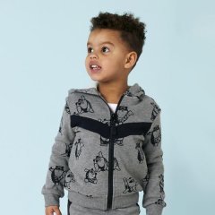 Domyos Baby's Basic Zip-Up Sweatshirt - Grey with Design
