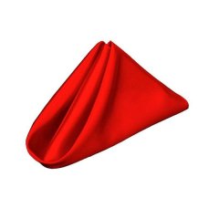 Set of 10 Satin Red Napkins 35cm