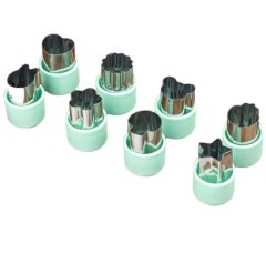 8 Piece - Cookie Cutter Set With Fun Press Designs - Mint Green