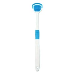 Plastic Tongue Scraper Brush with Silicone Head Color Random