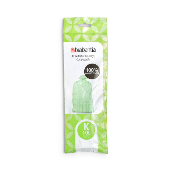Brabantia - PerfectFit Bin Bags Code K 10L - 1 Roll with 10 Bags