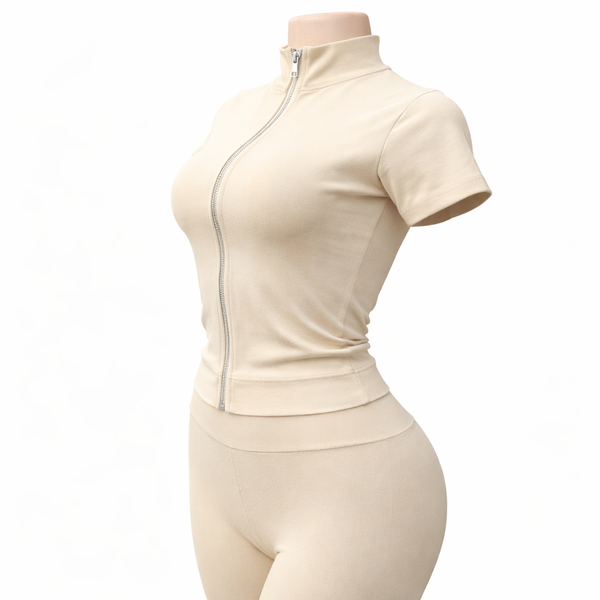 Women's Zip-Up Activewear Set - M