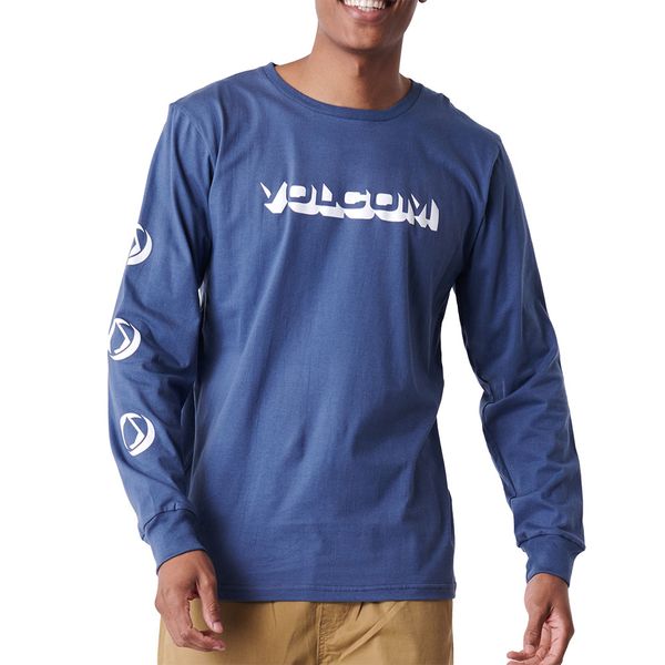 Volcom-Mens-Stone Void Ls Tee-Indigo