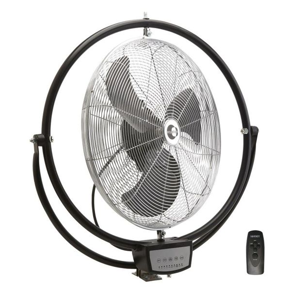 Minto - Metal Wall Fan 50cm 111w - Chrome &amp; Black, M Plug, Equation