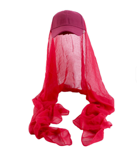 Baseball Cap with Cloak Scarf