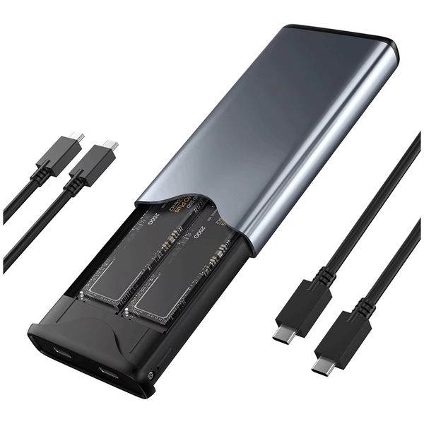 M.2 SATA NVME Dual Protocol SSD Enclosure Dual Bay SATA&amp;NVME SSD