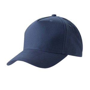 5 Panel Cotton Cap with Velcro Closure - Navy Blue - 100 Pack