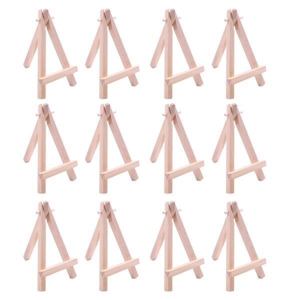 12 Pack 5 Inch Mini Wood Display Easel for Small Canvases and Photos
