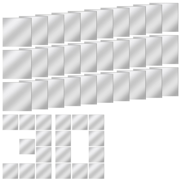 30 Pcs Acrylic Mini Mirror Tiles Self Adhesive for Crafts 7.5x7.5Cm