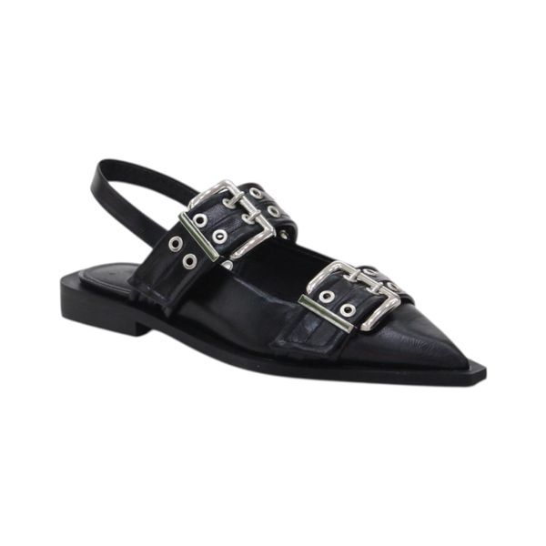 Pola Flt Heel Elastic Support Sling Back with Buckle Decor - 2cm