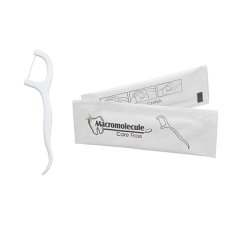 Pack of 50 disposable floss harps with toothpick end