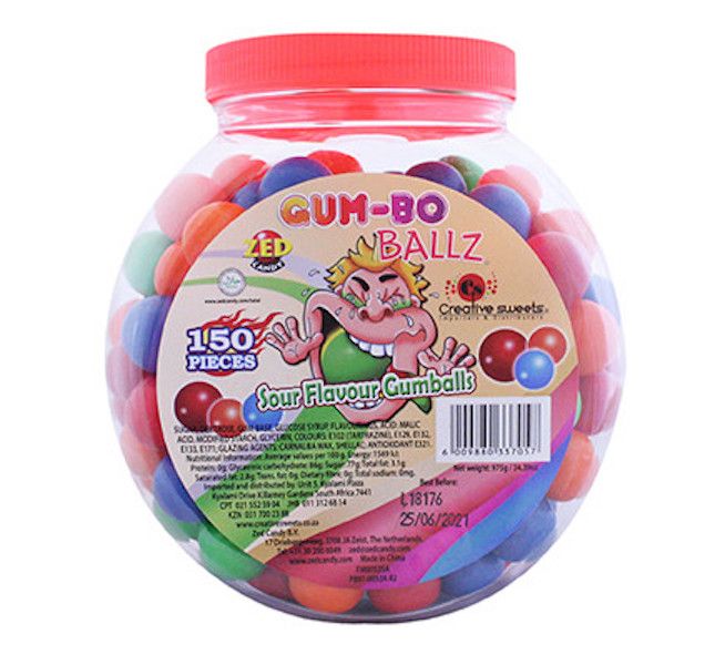 Gum-Bo Ballz 150 x Sour Flavoured Gumballs