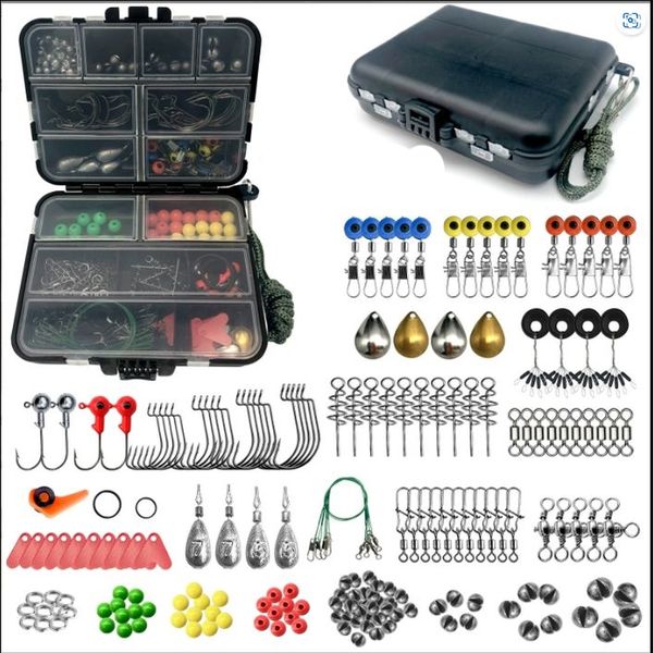187- Piece Fishing Accessories Kit, Fishing Tackle Box with Tackle Fishing Hook
