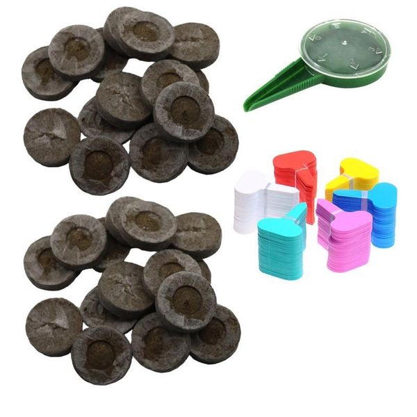 Seedlings Soil Block Peat 24 Set with Tags &amp; Seed Dispenser