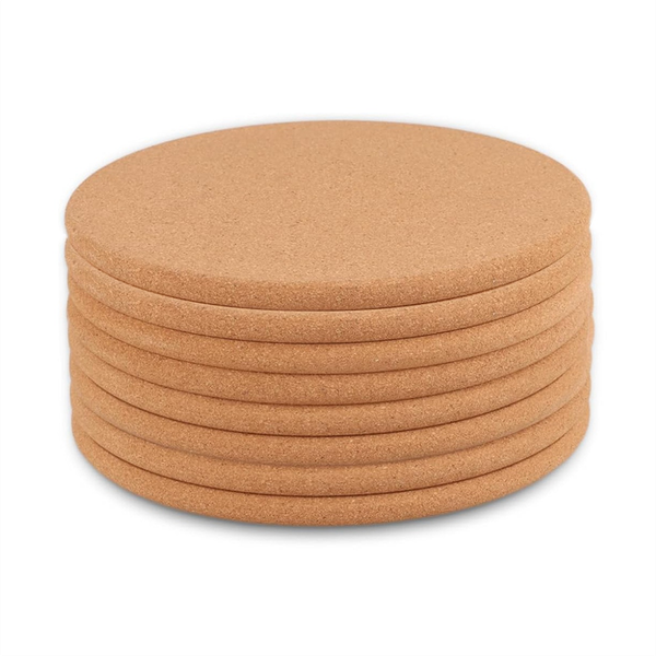 Pack of 8 Cork Coasters, Round Cork Pot Coasters,Cork Cup Coasters