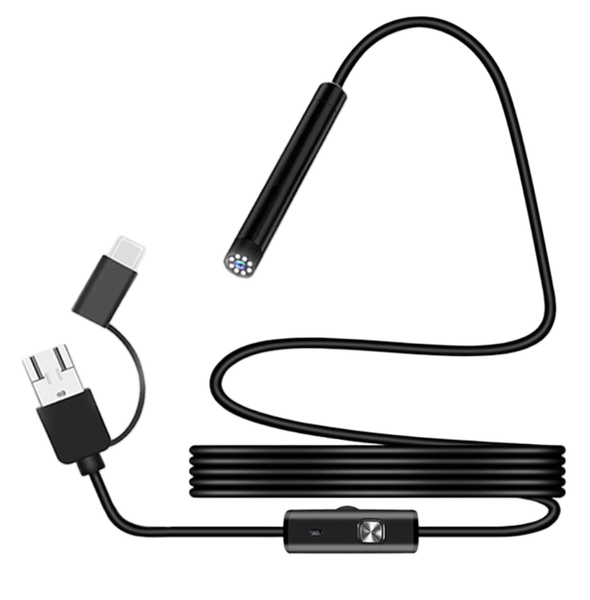 3 IN1 Soft Android Endoscope Camera 3.5M Micro USB Type C Borescope Cable