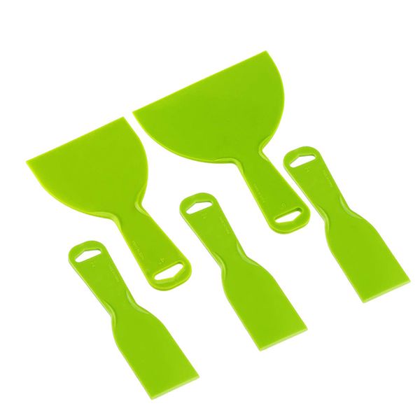 5 Pieces Plastic Putty Knife Set Flexible Paint Scrapers Tool