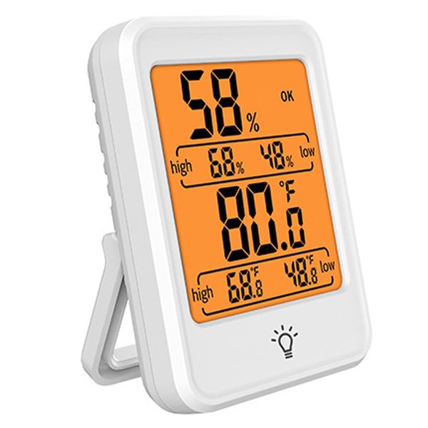 ALANES Indoor Temperature and Humidity Monitor with Bracket &amp; Back Suction