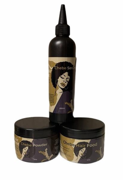 African Hair Secret Chebe Kit- 250 ml Serum 250 g Hairfood &amp; 250 g Powder