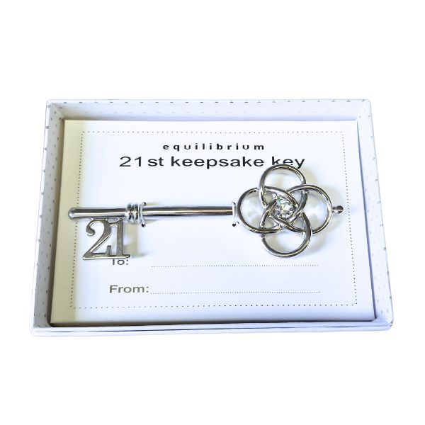 Equilibrium 21st Birthday Keepsake Key - Silver Knot Commemorative Gift