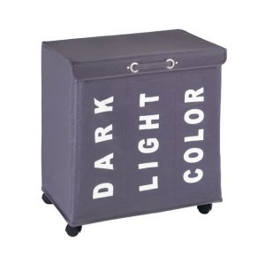 Wenko - Trivo - 3 Compartment Laundry Bin - Grey 116L
