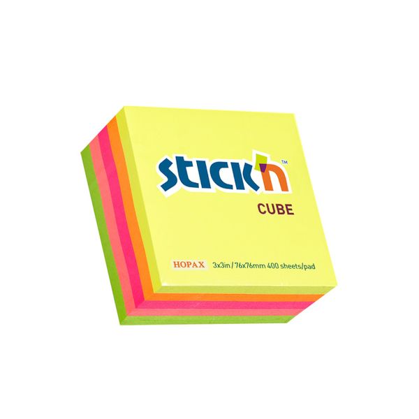 Stick 'n Neon Cube Assorted 76x76