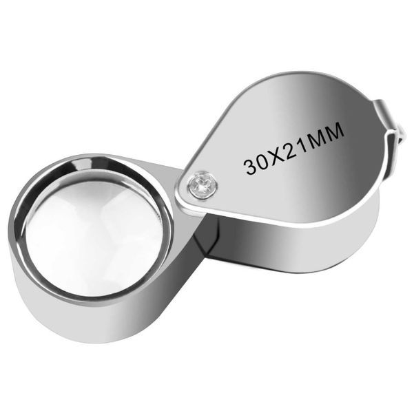 Nosbar Premium All Metal Magnifying Jewelers Eye Loupe - 30x Magnification