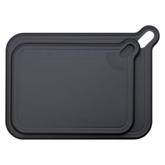 Regent Cutting Board Non-Slip Black Plastic - 2 Piece Set