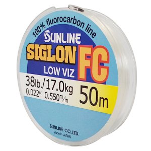 Siglon Fluorocarbon Leader Fishing Line 17KG/38Lb .55MM Colour Clear 50m Spool