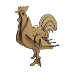 Rooster 3D Puzzle, Wooden DIY Craft Kit, Farm Animal by Everything Laser