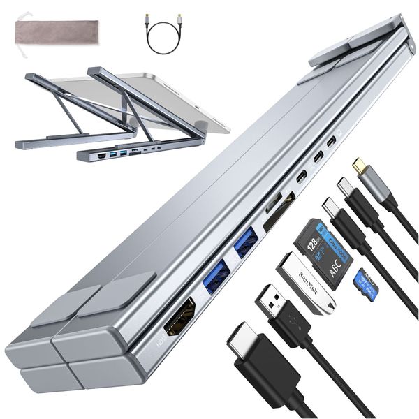 USB C Laptop Docking Station Stand, USB C Dock Tablet Stand