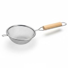 16cm Fine Mesh Stainless Steel Sift with Wooden Handle