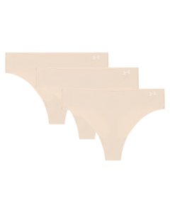 Under Armour Women's Pure Stretch No-Show Thong - 3 Pack - Hue500