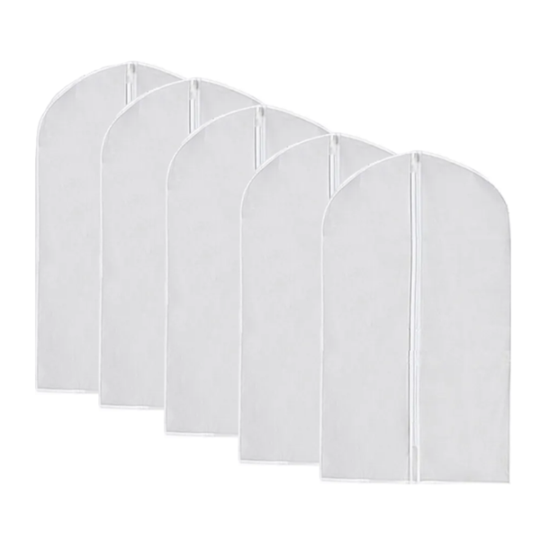 60 x 120 Clear Plastic Peva Garment Bags For Hanging Clothes - 5 Piece
