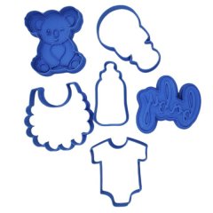 Cookie Cutters and Stamps Shower-Baby Themed Set of 6