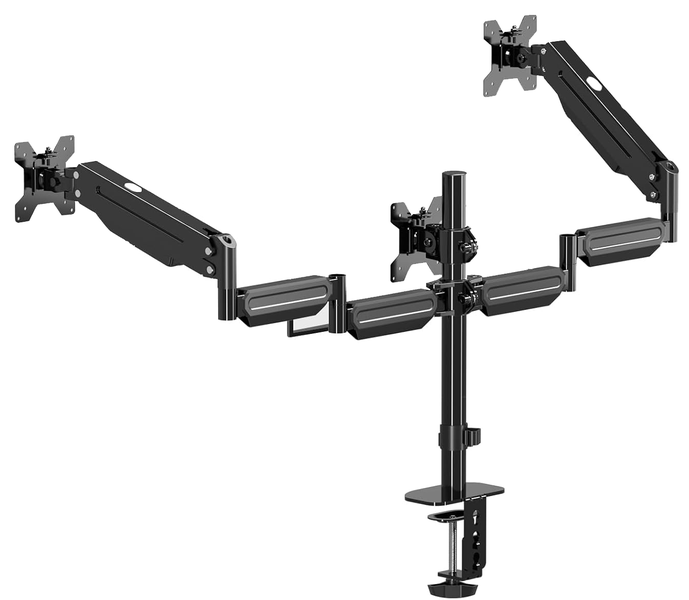 Triple Monitor Desk Mount,Gas Spring 3 Arm Desk Mount Holds Computer stand