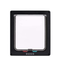 Black Magnetic Pet Cat Flap 4 - Way Locking door
