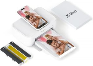 HPRT - CP4100 Portable Photo Printer with 20 Sheets Photo Paper &amp;1 Ribbon