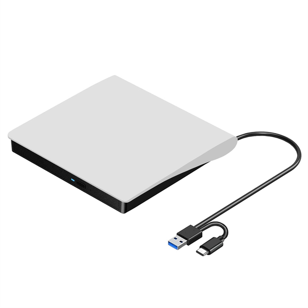 External CD DVD +/-RW Drive, Portable CD &amp; DVD ROM Burner,White