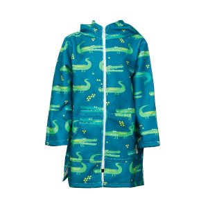 Kids Hooded Beach Towel, Full Zip, Long Sleeves Crocodiles