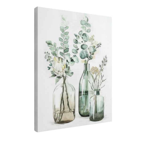 DIY Number Painting Kit - Framed Mounted Canvas. Eucalyptus