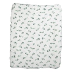 2 in 1 Moses Basket Fitted Sheet &amp; Changing Mat Cover - Sage Leaf