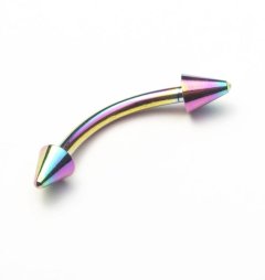Fabulae Anodised Cone Body Piercing Jewellery, Rainbow