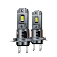 H7 2 Pin 11000LM Bright LED 65W Fish Eye Headlights With Built-in Fan 6000K