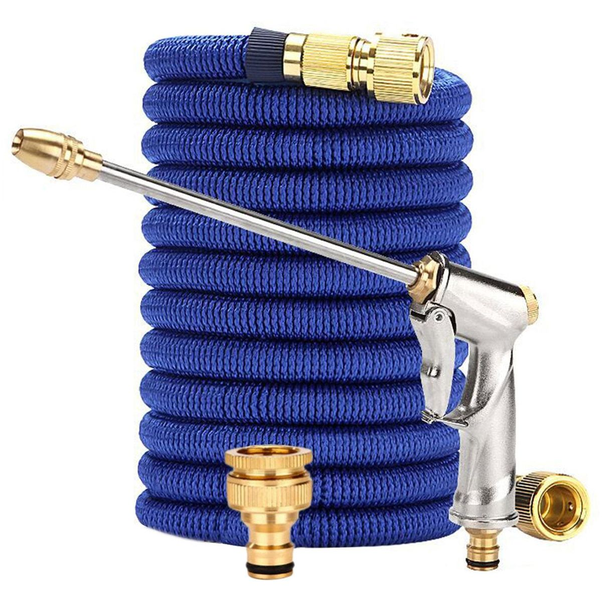 100 FT Garden Hose Water Spray Gun Kit with Brass Fittings and Hose Pipe