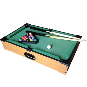 Mini Billiards Set Wooden Tabletop Pool Table Snooker Game Toys