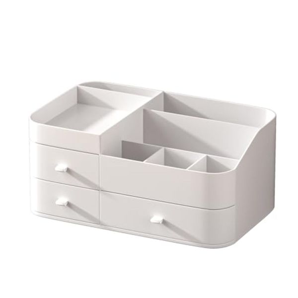 Makeup Organizer for Vanity with 3 Drawers, Ideal for Make up Cosmetic Skin