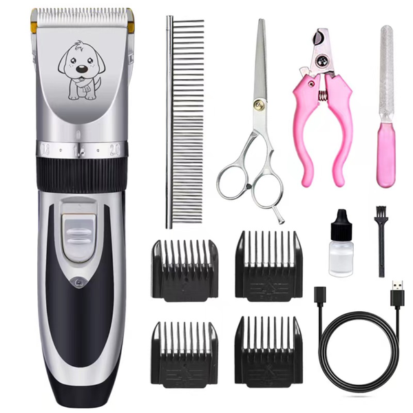 Dog Clipper Set Professional Pet Grooming Kit Low Noise &amp; Rechargeable