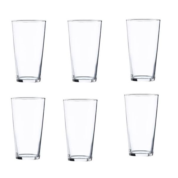 Vic Conical Tempered Glass 660ml - Set of 6